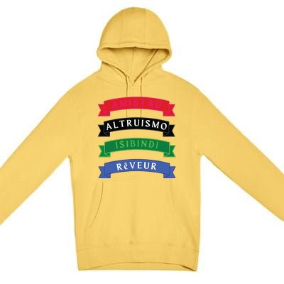 Amistad Isibindi Altruismo Reveur 4 Houses 1 Family Premium Pullover Hoodie