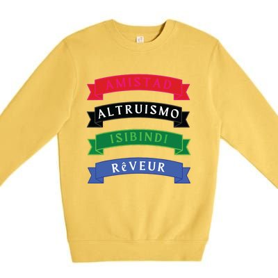 Amistad Isibindi Altruismo Reveur 4 Houses 1 Family Premium Crewneck Sweatshirt