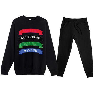 Amistad Isibindi Altruismo Reveur 4 Houses 1 Family Premium Crewneck Sweatsuit Set