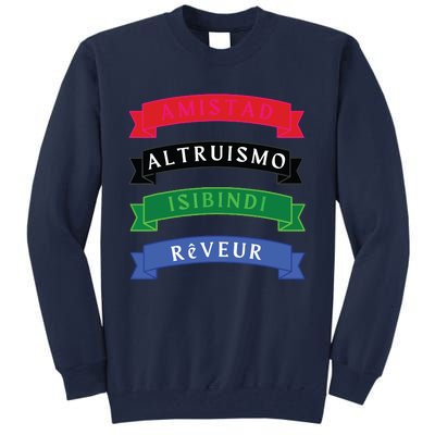 Amistad Isibindi Altruismo Reveur 4 Houses 1 Family Tall Sweatshirt