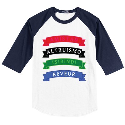 Amistad Isibindi Altruismo Reveur 4 Houses 1 Family Baseball Sleeve Shirt