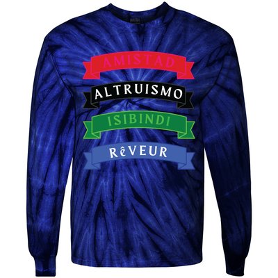 Amistad Isibindi Altruismo Reveur 4 Houses 1 Family Tie-Dye Long Sleeve Shirt