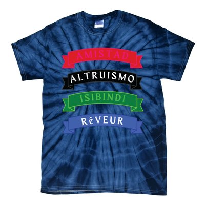 Amistad Isibindi Altruismo Reveur 4 Houses 1 Family Tie-Dye T-Shirt