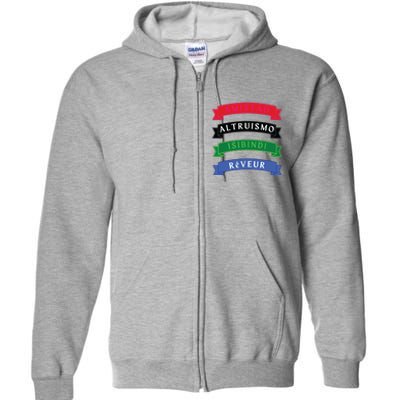 Amistad Isibindi Altruismo Reveur 4 Houses 1 Family Full Zip Hoodie