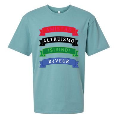 Amistad Isibindi Altruismo Reveur 4 Houses 1 Family Sueded Cloud Jersey T-Shirt