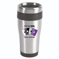 Asexual I’M An Ace Deal With It Asexual Pride 16oz Travel Tumbler