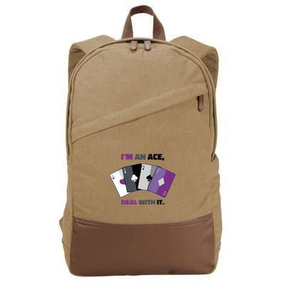 Asexual I’M An Ace Deal With It Asexual Pride Cotton Canvas Backpack