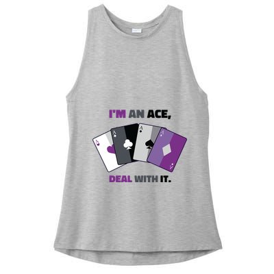 Asexual I’M An Ace Deal With It Asexual Pride Ladies PosiCharge Tri-Blend Wicking Tank