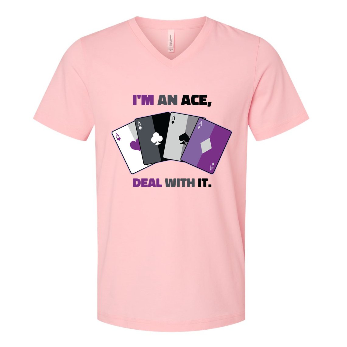 Asexual I’M An Ace Deal With It Asexual Pride V-Neck T-Shirt