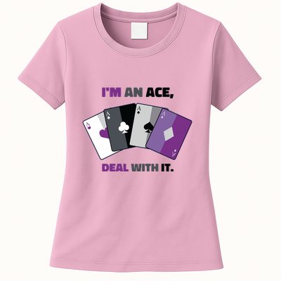 Asexual I’M An Ace Deal With It Asexual Pride Womens T-Shirt