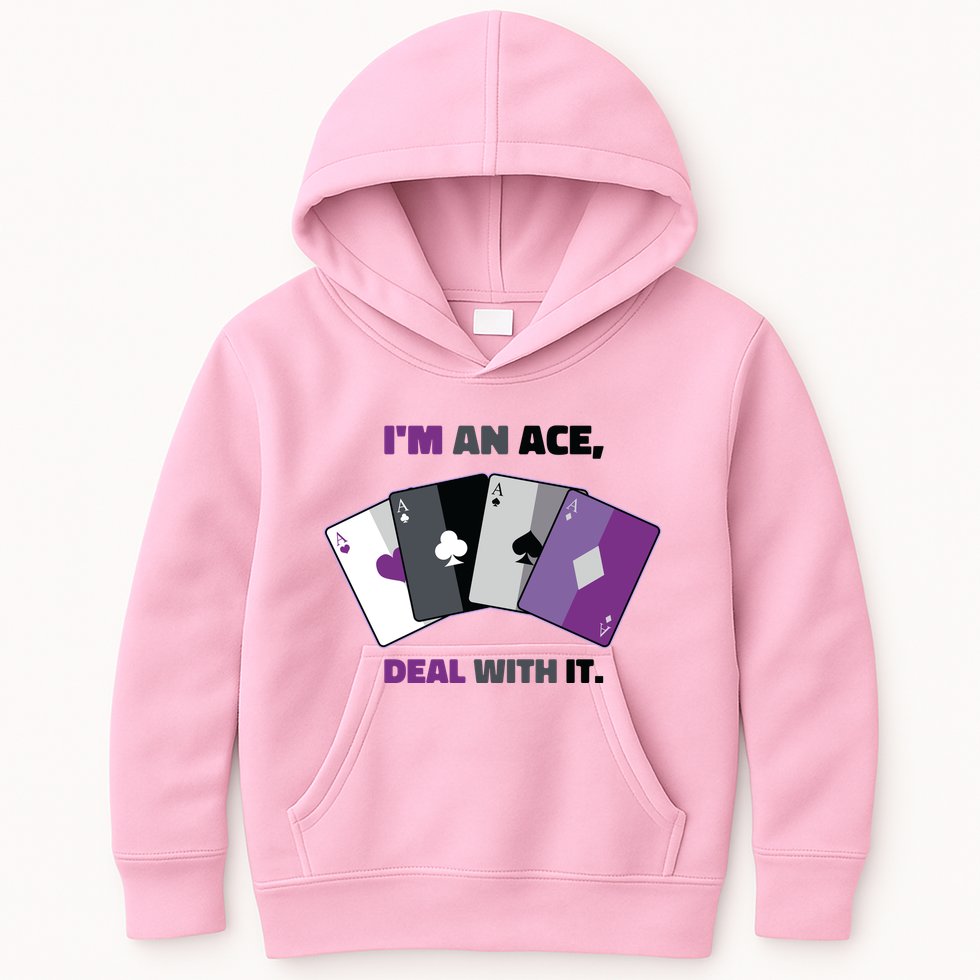 Asexual I’M An Ace Deal With It Asexual Pride Kids Hoodie