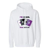 Asexual I’M An Ace Deal With It Asexual Pride Garment-Dyed Fleece Hoodie