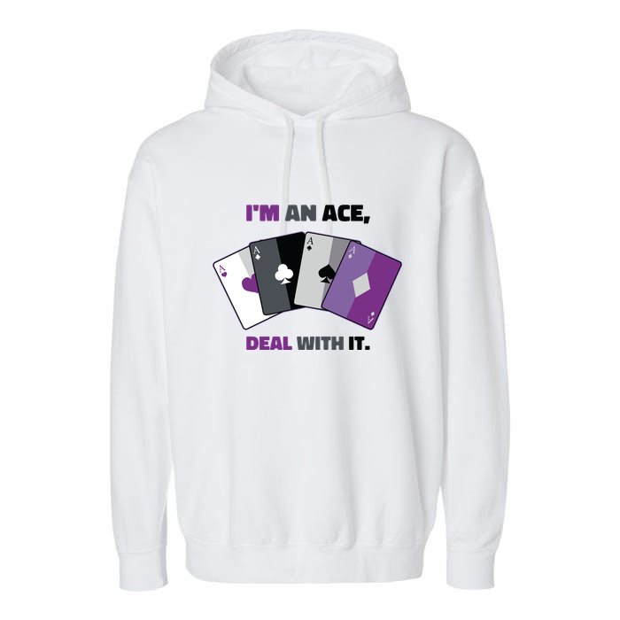 Asexual I’M An Ace Deal With It Asexual Pride Garment-Dyed Fleece Hoodie