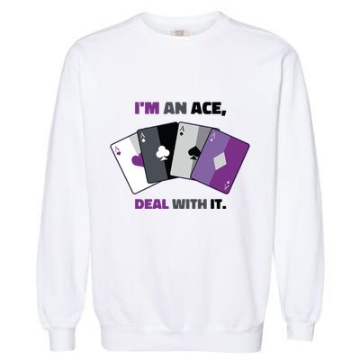 Asexual I’M An Ace Deal With It Asexual Pride Garment-Dyed Sweatshirt