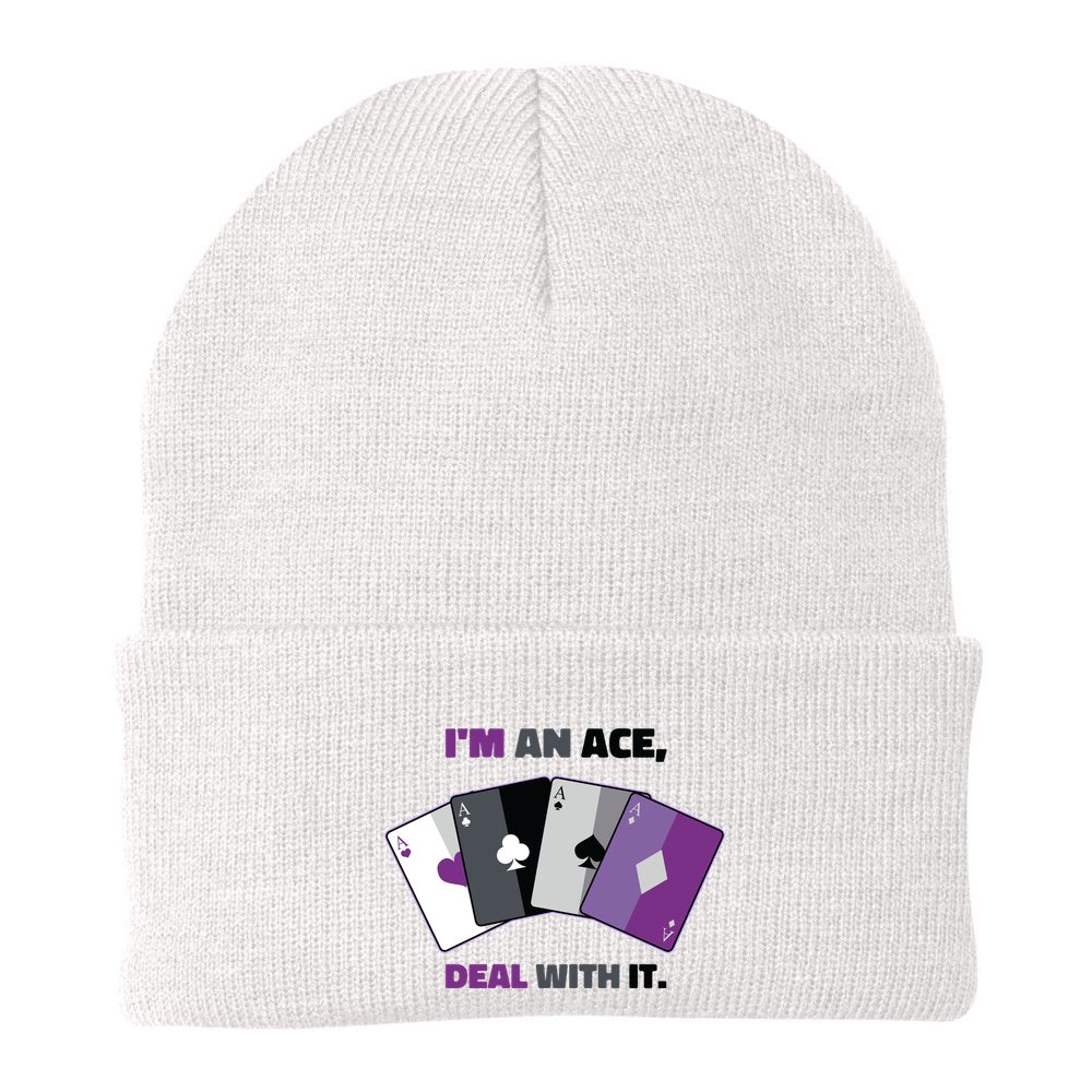 Asexual I’M An Ace Deal With It Asexual Pride Beanie