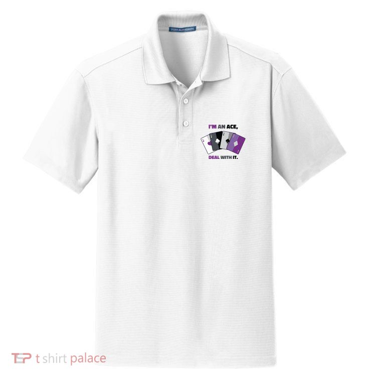 Asexual I’M An Ace Deal With It Asexual Pride Dry Zone Grid Polo