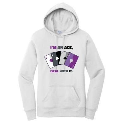 Asexual I’M An Ace Deal With It Asexual Pride Women's Pullover Hoodie