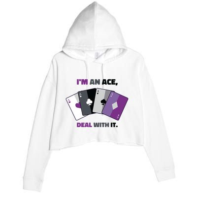 Asexual I’M An Ace Deal With It Asexual Pride Crop Fleece Hoodie
