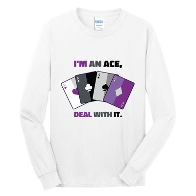 Asexual I’M An Ace Deal With It Asexual Pride Tall Long Sleeve T-Shirt