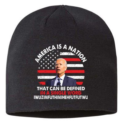 America Is A Nation That Can Be Defined In Single Word Biden Sustainable Beanie