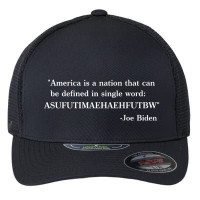 America Is A Nation That Can Be Defined In Single Word Joe Biden Meme Flexfit Unipanel Trucker Cap