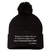 America Is A Nation That Can Be Defined In Single Word Joe Biden Meme Pom Pom 12in Knit Beanie