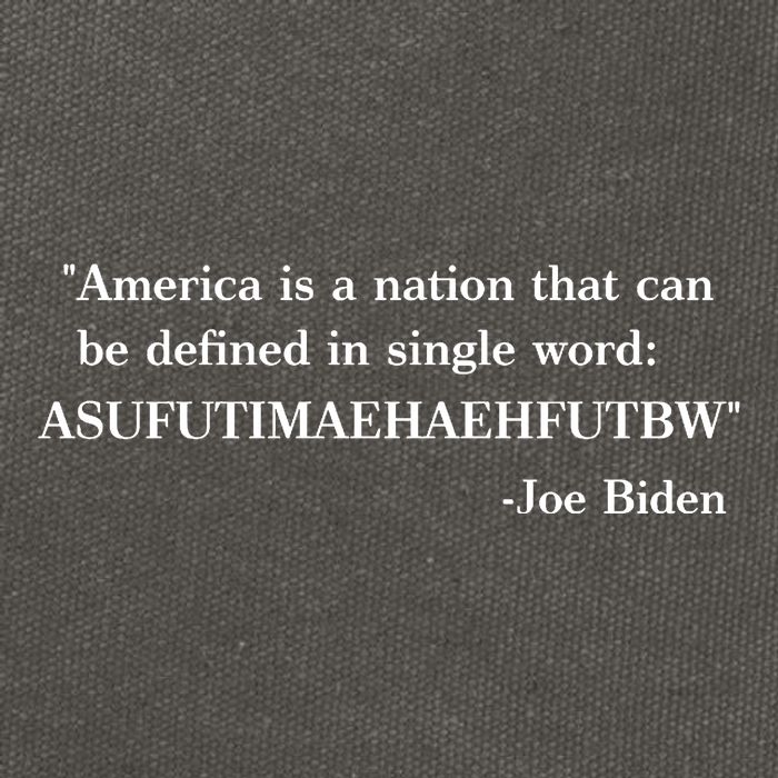 America Is A Nation That Can Be Defined In Single Word Joe Biden Meme Cotton Canvas Backpack