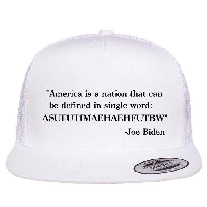 America Is A Nation That Can Be Defined In Single Word Joe Biden Meme Flatbill Hat