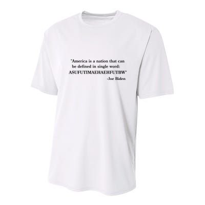 America Is A Nation That Can Be Defined In Single Word Joe Biden Meme Youth Performance Sprint T-Shirt