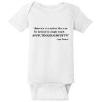 America Is A Nation That Can Be Defined In Single Word Joe Biden Meme Baby Bodysuit