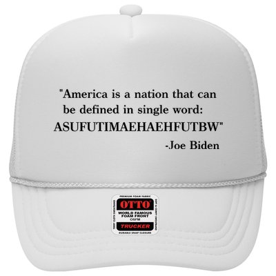 America Is A Nation That Can Be Defined In Single Word Joe Biden Meme Trucker Hat
