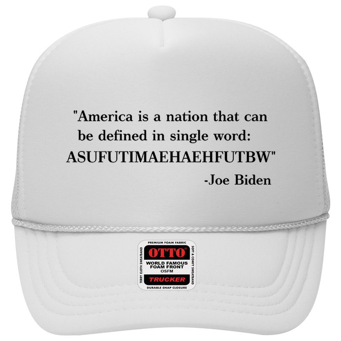 America Is A Nation That Can Be Defined In Single Word Joe Biden Meme Trucker Hat