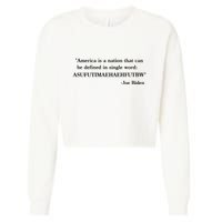 America Is A Nation That Can Be Defined In Single Word Joe Biden Meme Cropped Pullover Crew