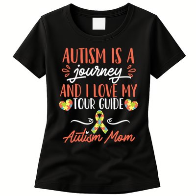 Autism Is A Journey And I Love My Guide Gift Womens T-Shirt