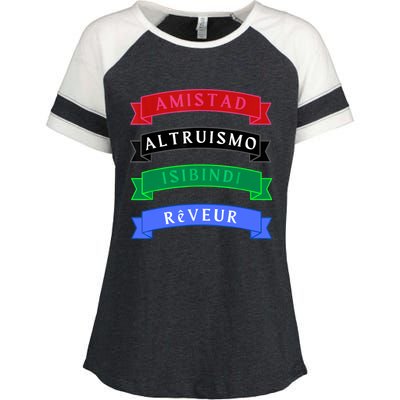 Amistad Isibindi Altruismo Reveur 4 Houses 1 Family Enza Ladies Jersey Colorblock Tee