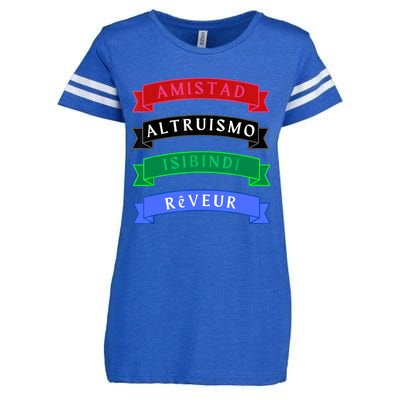 Amistad Isibindi Altruismo Reveur 4 Houses 1 Family Enza Ladies Jersey Football T-Shirt