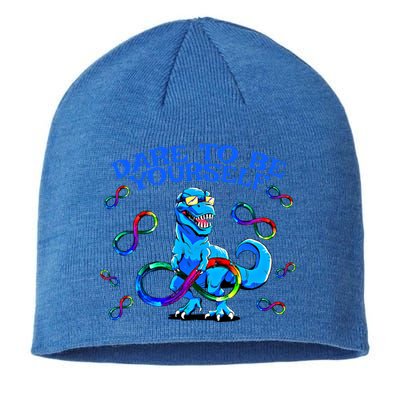 Autism Infinity Autism Trex Trex Infinity Dare To Be Yoursel Gift Sustainable Beanie