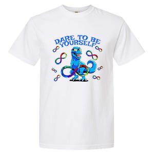 Autism Infinity Autism Trex Trex Infinity Dare To Be Yoursel Gift Garment-Dyed Heavyweight T-Shirt