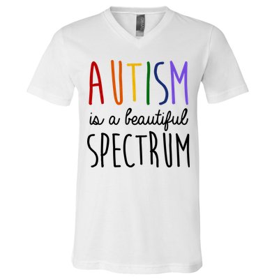 Autism Is A Beautiful Spectrum Awareness V-Neck T-Shirt