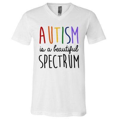 Autism Is A Beautiful Spectrum Awareness V-Neck T-Shirt