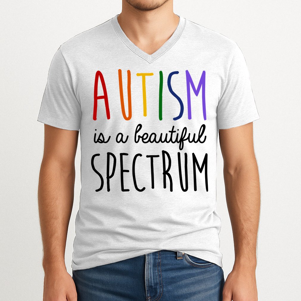 Autism Is A Beautiful Spectrum Awareness V-Neck T-Shirt