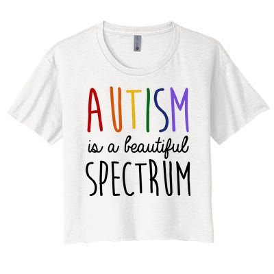 Autism Is A Beautiful Spectrum Awareness Women's Crop Top Tee