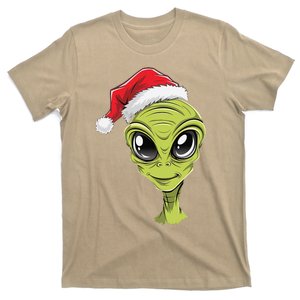 Alien In A Santa Claus Hat Christmas T-Shirt