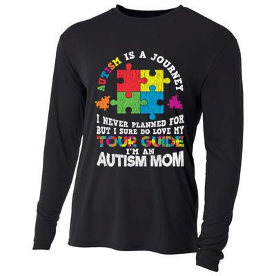 Autism Is A Journey Autistic Autism Mom Mother Awareness Gift Cooling Performance Long Sleeve Crew