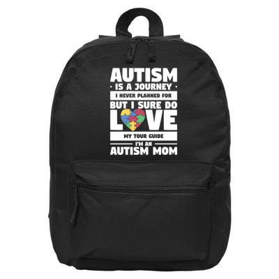 Autism Is A Journey I Never Planned For But I Sure Do Love Gift 16 in Basic Backpack