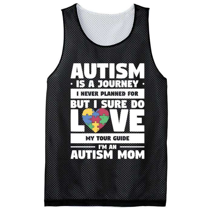 Autism Is A Journey I Never Planned For But I Sure Do Love Gift Mesh Reversible Basketball Jersey Tank