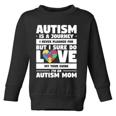 Autism Is A Journey I Never Planned For But I Sure Do Love Gift Toddler Sweatshirt