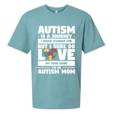 Autism Is A Journey I Never Planned For But I Sure Do Love Gift Sueded Cloud Jersey T-Shirt