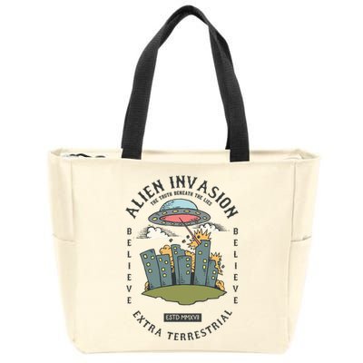Alien Invasion Zip Tote Bag