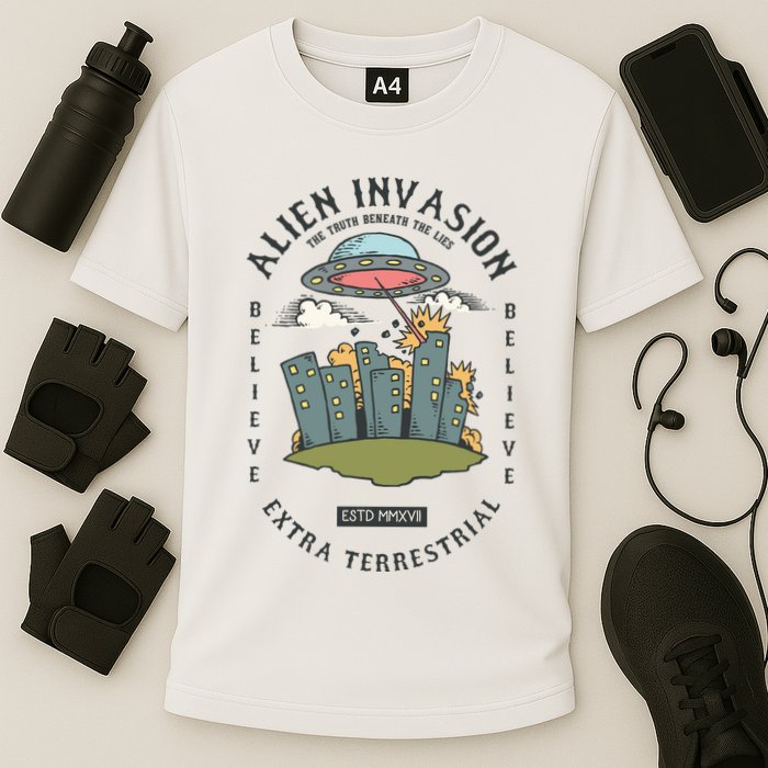 Alien Invasion Cooling Performance Crew T-Shirt